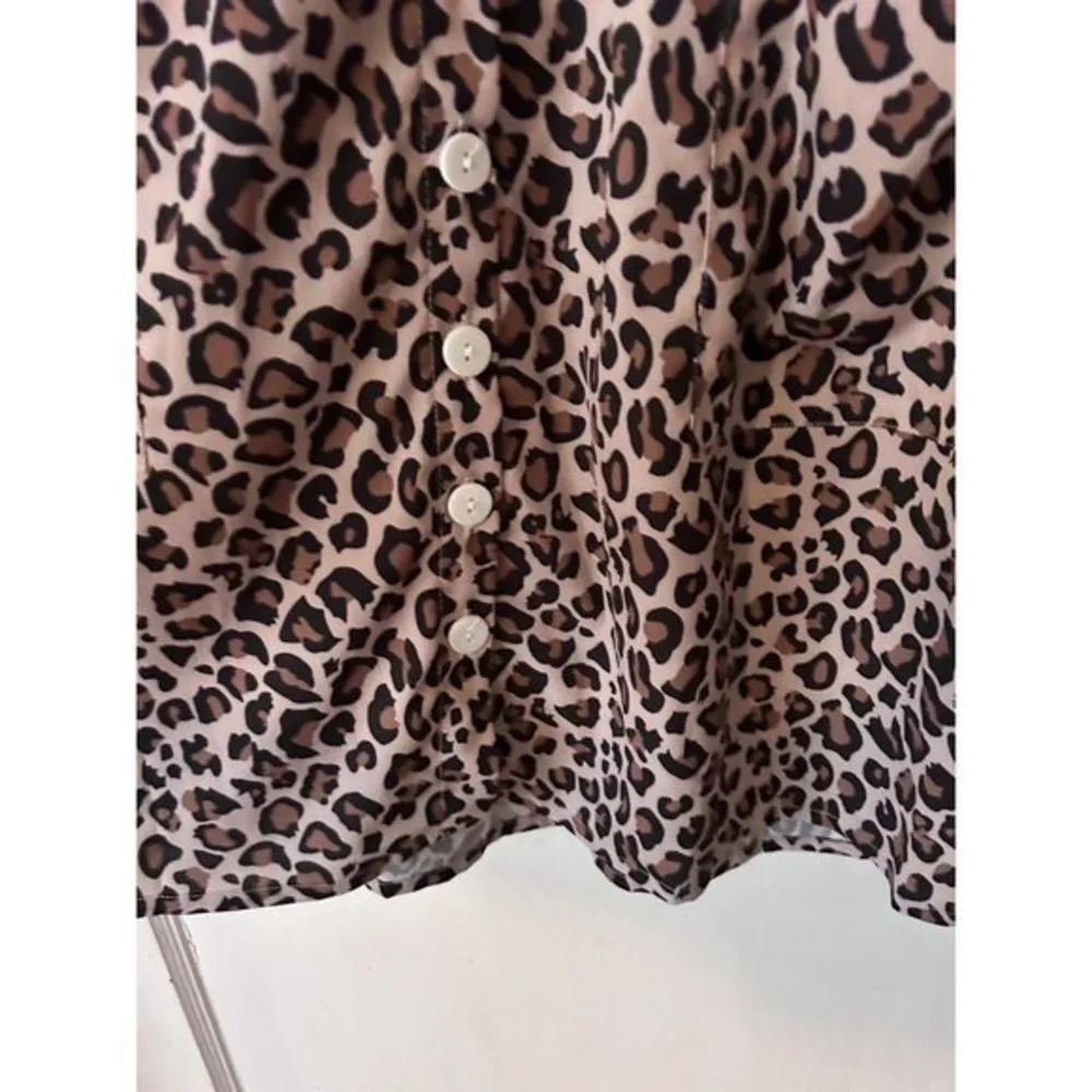 ECOWISH Animal Print Short Sleeve Button Detail Dress Women's Size Lg‎ NWT - Picture 13 of 13